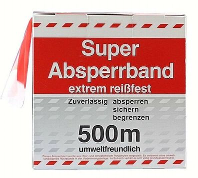 Absperrband Flatterleine Rot Weiss Trassenband 500 m und 100 m Rolle