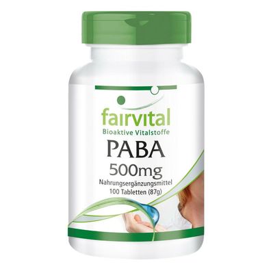 PABA 500mg - Vitamin B-10 100 Tabletten - fairvital