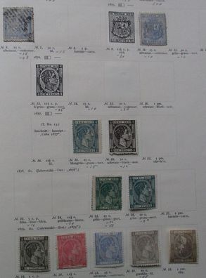 alte Briefmarkensammlung Kuba Cuba ab 1874 mit 49 Briefmarken
