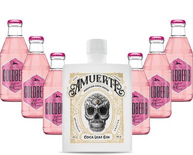 Gin Tonic Set - Amuerte White Coca Leaf Koks Gin 0,7l (43% Vol) + 6x Goldberg I