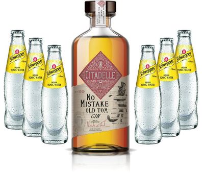 Gin Tonic Set - Citadelle No Mistake Old Tom Gin 50cl (40% Vol) + 6x Schweppes