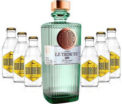 Gin Tonic Set - Le Tribute Gin 0,7l (43% Vol) + 6x Goldberg Tonic Water 200ml i