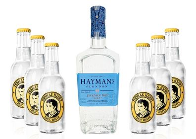 Haymans Dry Gin London 0,7l ( 41,2 % Vol) + 6x Thomas Henry Tonic Water 200ml S