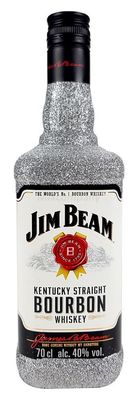 Jim Beam Bourbon Whiskey 0,7l 700ml (40% Vol) Bling Bling Glitzerflasche in si