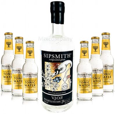 Sipsmith V.J.O.P. Gin 0,7l (57,7% Vol) + 6x Fever-Tree Premium Indian Tonic Wat