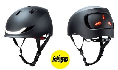 Lumos Street MIPS LED Helm Licht Blinker Warnlicht charcoal black 54-61cm