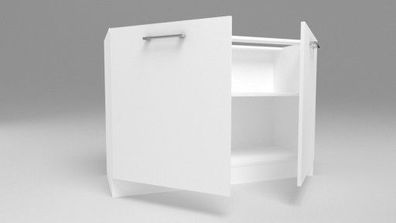 Küchenschrank Unterschrank Zweitürig Weiß Hochglanz Matt 60-120cm Tiefe55 Möbelsockel