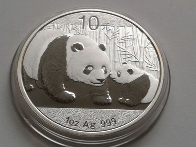 Original 10 Yuan 2011 China Panda 1 Unze 1oz. 31,1g 999er Silber in Münzdose