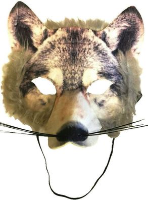 Tier Maske Wolf Erwachsene realistische Tiermaske Raubtier Wildtier Fasching