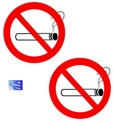 2 Stück Nicht Raucher Aufkleber Rauchverbot nicht rauchen no Smoking (R13/6)