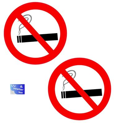 2 Stück Nicht Raucher Aufkleber Rauchverbot nicht rauchen no Smoking (R13/5)
