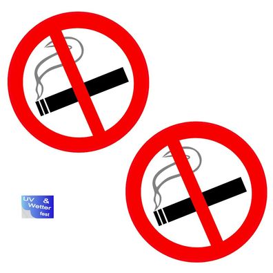 2 Stück Nicht Raucher Aufkleber Rauchverbot nicht rauchen no Smoking (R13/4)