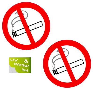 2 Stück Nicht Raucher Aufkleber Rauchverbot nicht rauchen no Smoking (R13/3)