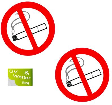 2 Stück Nicht Raucher Aufkleber Rauchverbot nicht rauchen no Smoking (R13/2)