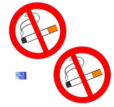 2 Stück Nicht Raucher Aufkleber Rauchverbot nicht rauchen no Smoking (R13/1)