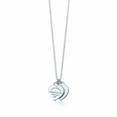 Mini Tiff-Halskette mit Herz-Anhänger silber 925 Sterling Silber