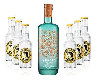 Mixcompany Gin Tonic Set - Silent Pool Gin 0,7L 700ml (43% Vol) + 6x Thomas Hen