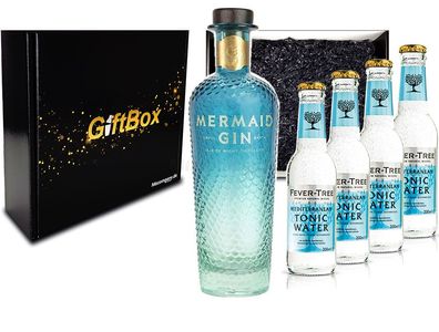 Mixcompany Gin Tonic Giftbox Geschenkset - Mermaid Gin 0,7L 700ml (42% Vol) + 4