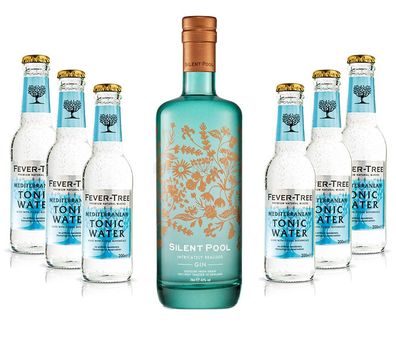 Mixcompany Gin Tonic Set - Silent Pool Gin 0,7L 700ml (43% Vol) + 6x Fever-Tree