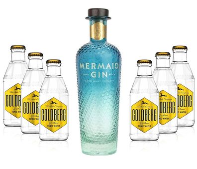 Mixcompany Gin Tonic Set - Mermaid Gin 0,7L 700ml (42% Vol) + 6x Goldberg Tonic