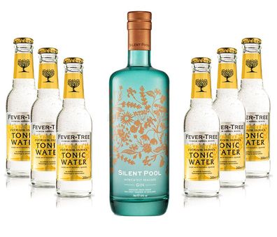 Mixcompany Gin Tonic Set - Silent Pool Gin 0,7L 700ml (43% Vol) + 6x Fever-Tree