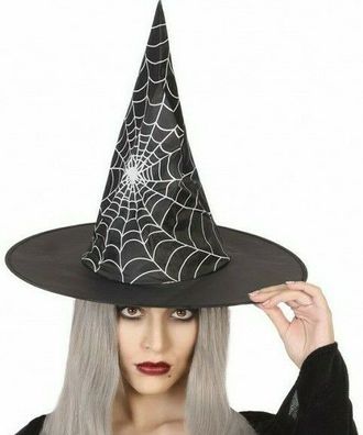 Hut mit Spinnennetz Design für Kostüm Hexe Hexenhut Spinnenfrau Halloween