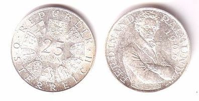 25 Schilling Silber Münze Österreich Ferdinand Raimund 1966
