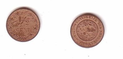 1/2 Cent Kupfer Münze Niederlande 1884