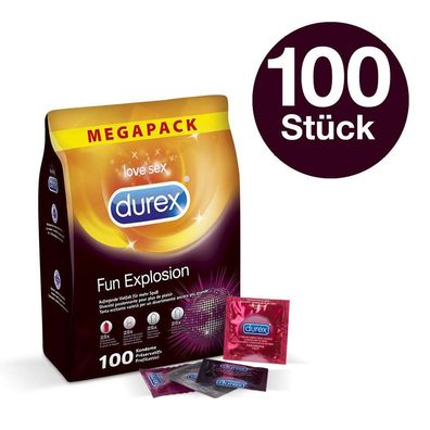 Durex Fun Explosion Kondome Präservative Verhütung Empfängnisschutz 100 Stück