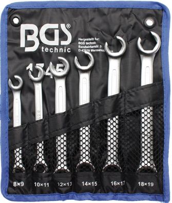 Bremsleitungsschlüssel-Satz SW 8 - 19mm , 6-teilig , in Tasche