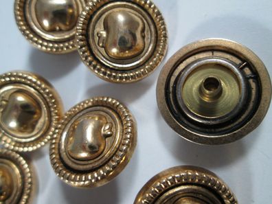 Metall Knopf Knöpfe 10 stück gold wappen 15 mm #661#