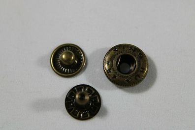 Druckknopf Metall Knopf Knöpfe 15 Stück gold 13,5 mm groß #1111#