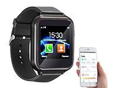 simvalley MOBILE 2in1-Handy-Uhr & Smartwatch für Android Touch-Display Bluetooth APP