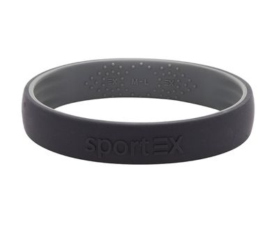 Energetix SportEx Armband 3191-14, Größe S-M, schwarz, grau Silikon Sportband Magnet