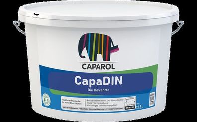 Caparol CapaDIN 5,0l Wandfarbe Deckenfarbe Malerweiß Innenwandfarbe Innenfarbe