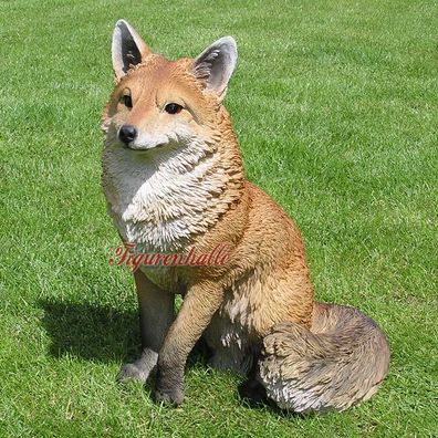 Fuchs lebensecht Figur Statue Skulptur Natur Deko lebensecht Aufstellfigur Tier