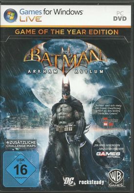 Batman: Arkham Asylum - Game Of The Year Edition (PC 2010 DVD-Box) MIT Steam Key