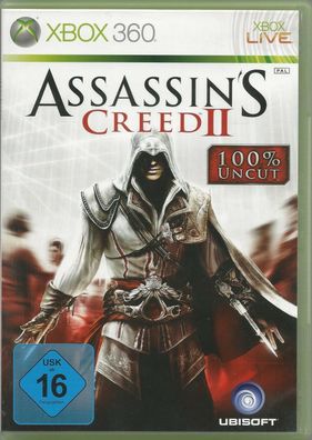 Assassins Creed II (Microsoft Xbox 360, 2009, DVD-Box) sehr guter Zustand