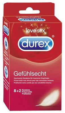 Durex Gefühlsecht Classic Kondome Präservative Verhütungsmittel 10 Stück