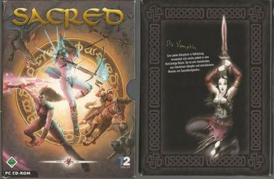 Sacred (PC, 2004, Eurobox) mit Schuber, Handbuch und Karte, sehr guter Zustand