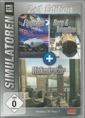 Simulatoren Flughafen / Berg & Tunnelbau / Wolkenkratzer (PC, 2012, DVD-Box) NEU