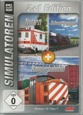 Simulator Bundel: Notarzt, Schwertransport, Rangier Sim (PC, 2012, DVD-Box) NEU