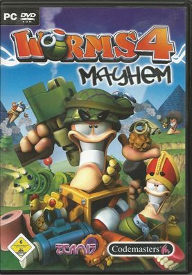 Worms 4 - Mayhem (PC, 2005, DVD-Box) Handbuch auf DVD, guter Zustand