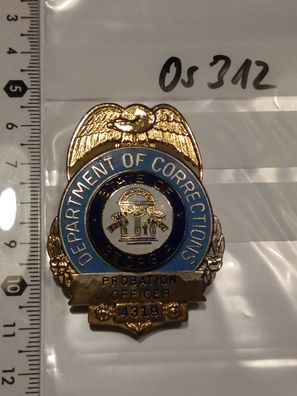 Polizei Police Badge USA Department of Correction (os312)
