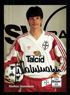 Mathias Stammann Bayer Leverkusen 1991-92 Autogrammkarte + A54399 KR