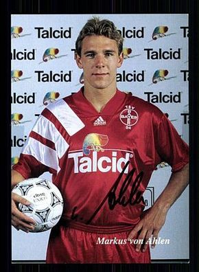 Markus von Ahlen Bayer Leverkusen 1993-94 Autogrammkarte + A54420 KR