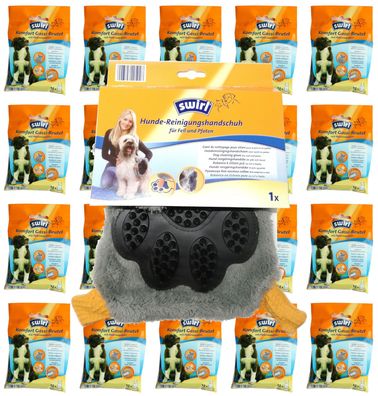 20 Päckchen Swirl Komfort Gassibeutel + 1 Hunde Reinigungshandschuh