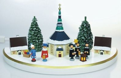Seiffener Kirche 20 cm bunt Kapelle Tischschmuck Holz Deko 99//03 B