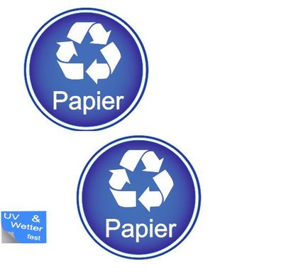 2 Stück Papier Müll Aufkleber Mülltonnen Mülleimer Aufkleber Abziehbild (R7/2)