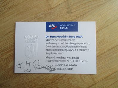 Berlin AfD Politiker Dr. Hans-Joachim Berg - handsigniertes Autogramm!!!